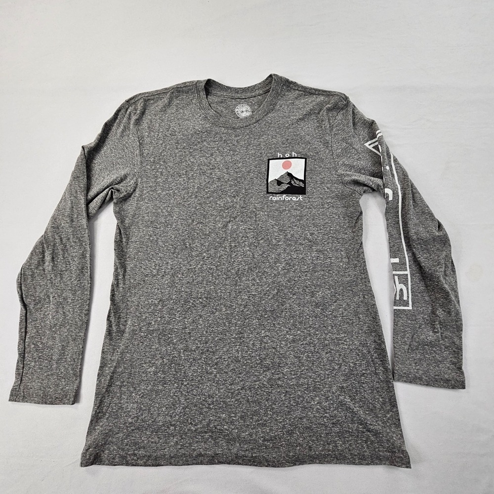 Rainforest hoh Gray Long Sleeve Tri-Blend T-Shirt Men's M